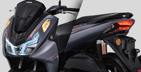 Yamaha Lexi LX 155 tampak depan warna Ceramic Grey